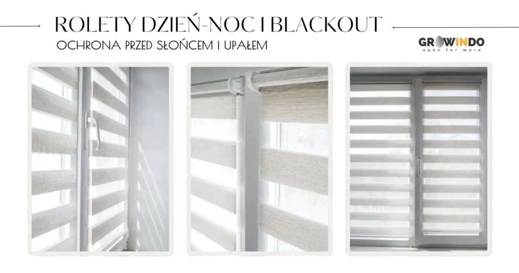 Wnętrze salonu z roletami dzień-noc w kolorze jasnoszarym – Koszalin
